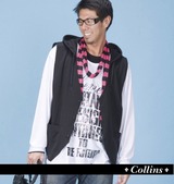 COLLINS パーカーベスト+フェイクTシャツ