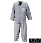 a.v.v HOMME フレンチボーダーカット長袖パジャマ