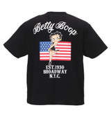 BETTY BOOP プリント&刺繍アメリカンフラッグ半袖Tシャツ