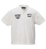 BETTY BOOP 鹿の子プリント&刺繍ウイング&ローズ半袖ポロシャツ