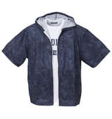 COLLINS メッシュデニム風プリント半袖フルジップパーカー+半袖Tシャツ